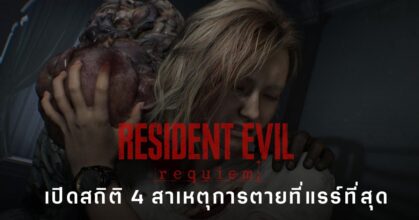 เปิดสถิติ 4 สาเหตุการตายที่แรร์ที่สุดใน Resident Evil Requiem จากข้อมูลผู้เล่นทั่วโลก