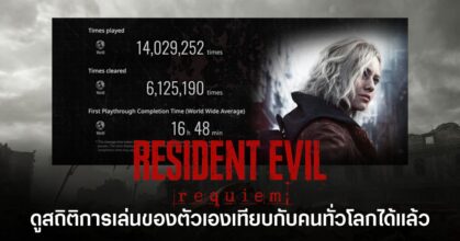 Resident Evil Requiem พร้อมฟีเจอร์เช็กสถิติการเล่นเทียบผู้เล่นทั่วโลก