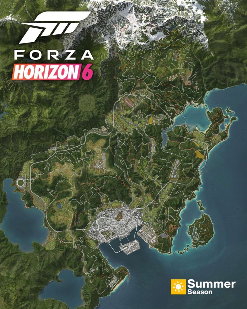 Forza Horizon 6 เผยแผนที่เต็มของเกม พร้อมนำภูเขาอากินะมาให้เล่นจริง!