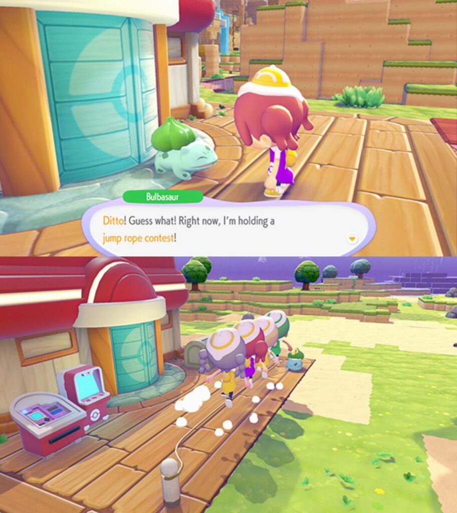 Pokémon Pokopia จัดกิจกรรมแข่งขันกระโดดเชือกแส้เถาวัลย์