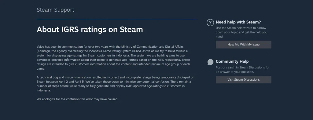 สรุปบั๊ก IGRS บน Steam ที่เกมสำหรับเด็กกลายเป็นเกม 18+ ทำเอาเกมเมอร์อินโดงงทั้งประเทศ