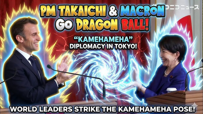 ไวรัล! นายกฯ ญี่ปุ่น และ ปธน.ฝรั่งเศส ร่วมทำท่า “พลังคลื่นเต่า” จาก Dragon Ball