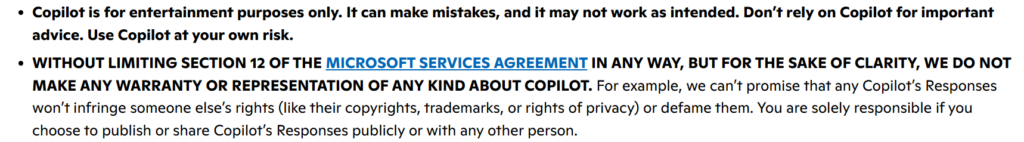 Microsoft ระบุในเงื่อนไขการใช้งานว่า Copilot มีไว้เพื่อความบันเทิงเท่านั้น 2 microsoft-copilot-entertainment-only