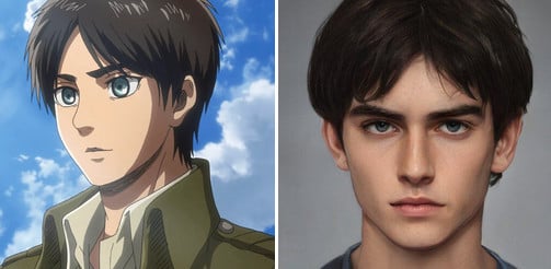 มาดูภาพตัวละครจาก Attack on Titan แบบสมจริงด้วยฝีมือ AI