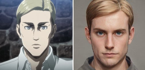 มาดูภาพตัวละครจาก Attack on Titan แบบสมจริงด้วยฝีมือ AI