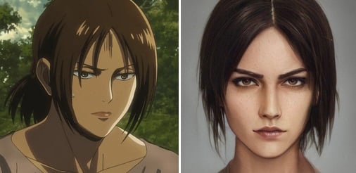 มาดูภาพตัวละครจาก Attack on Titan แบบสมจริงด้วยฝีมือ AI
