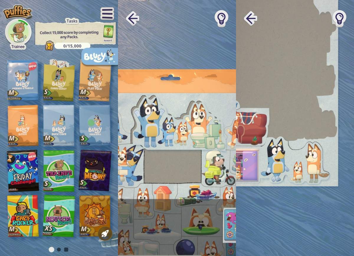 [พรีวิว] Bluey X puffies. เกมตัวต่อจากซองสติกเกอร์สไตล์คลาสสิก