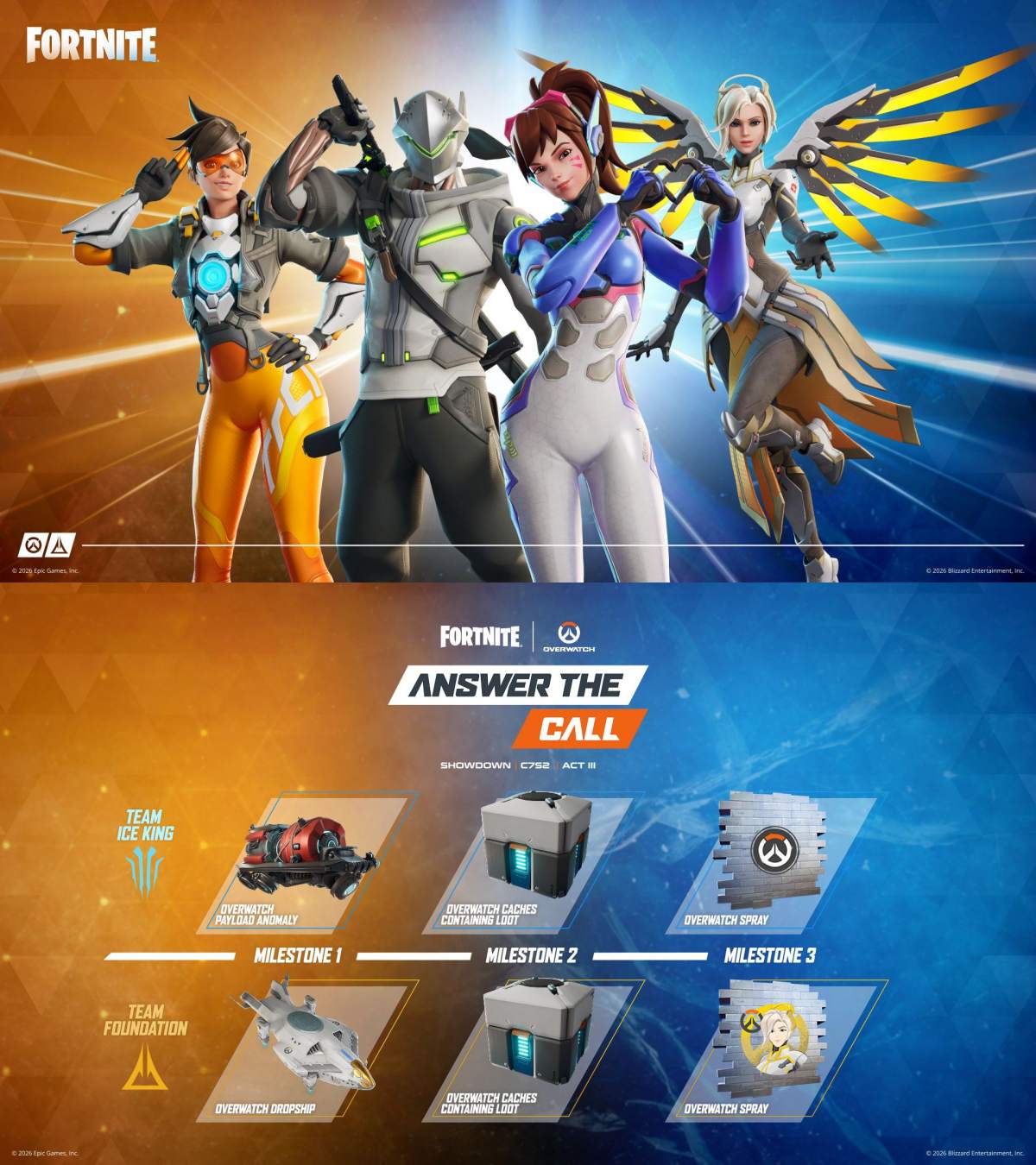 Fortnite ประกาศจับมือกับ Overwatch เผยโฉมสกินและอาวุธใหม่!