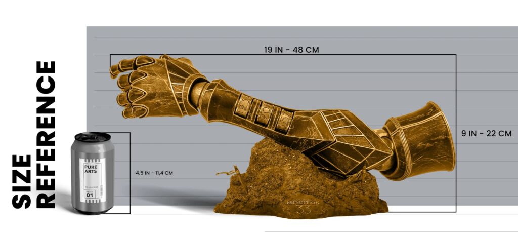 แด่คนที่มาทีหลัง! Clair Obscur: Expedition 33 เปิดพรีออเดอร์แขนกลของ Gustave สัดส่วน 1/1 3 clair-obscur-expedition-33-arm-of-gustave-life-size-replica-size-ref