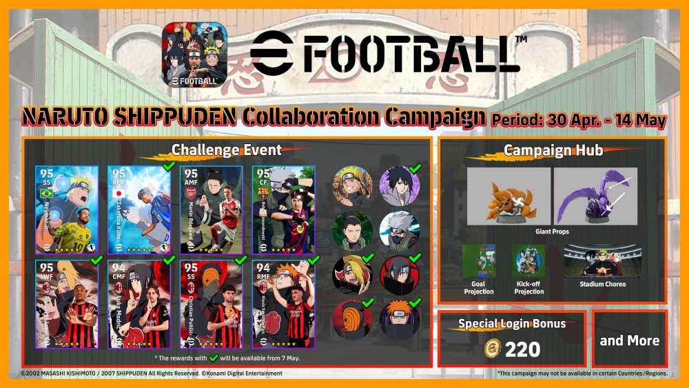 การคอลแลปส์ระหว่าง eFootball™ x NARUTO SHIPPUDEN