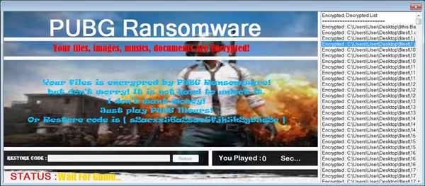 อะไรแว้! Ransomware ตัวใหม่บังคับเล่น PUBG ไม่งั้นไม่ปลดล็อคไฟล์ 2 อะไรแว้! Ransomware ตัวใหม่บังคับเล่น PUBG ไม่งั้นไม่ปลดล็อคไฟล์