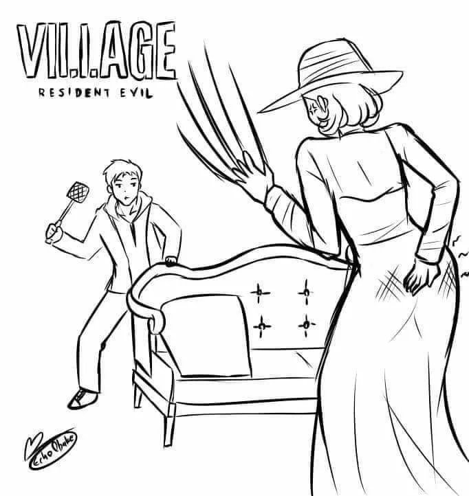รวม 10 ภาพล้อเลียนเกม Resident Evil Village