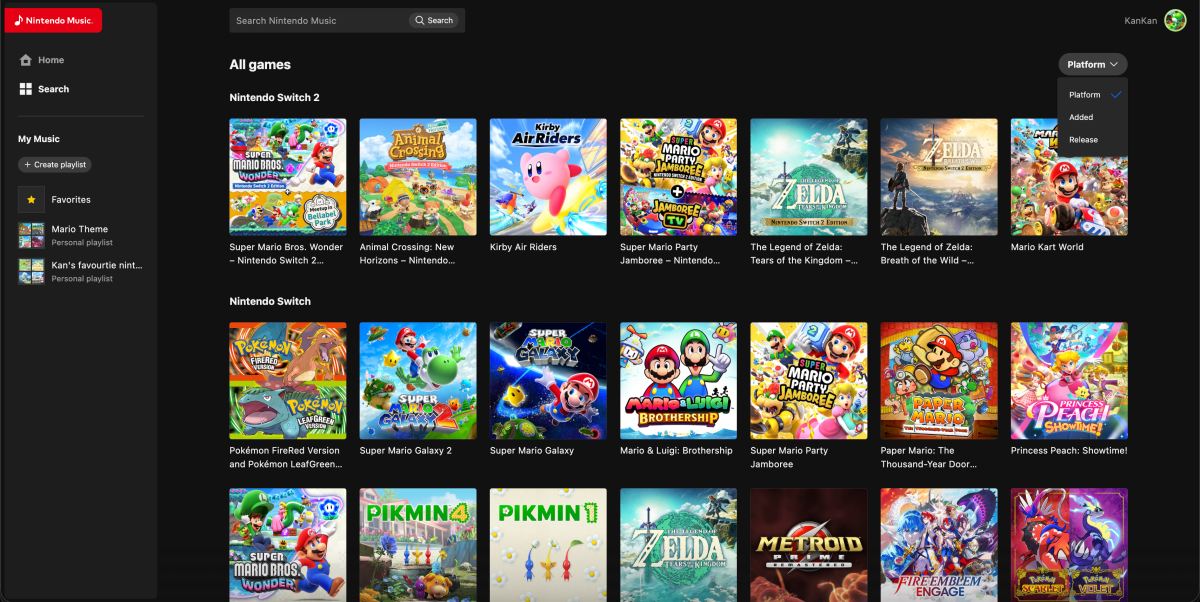 Nintendo Music เปิดบริการรูปแบบเว็บไซต์และรองรับ CarPlay แล้ว 2 Nintendo Music