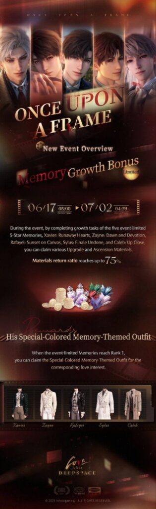 Love and Deepspace เผยโฉมซีรีส์ Interactive Memory ระดับ 5 ดาวใหม่ล่าสุด [Once Upon a Frame]