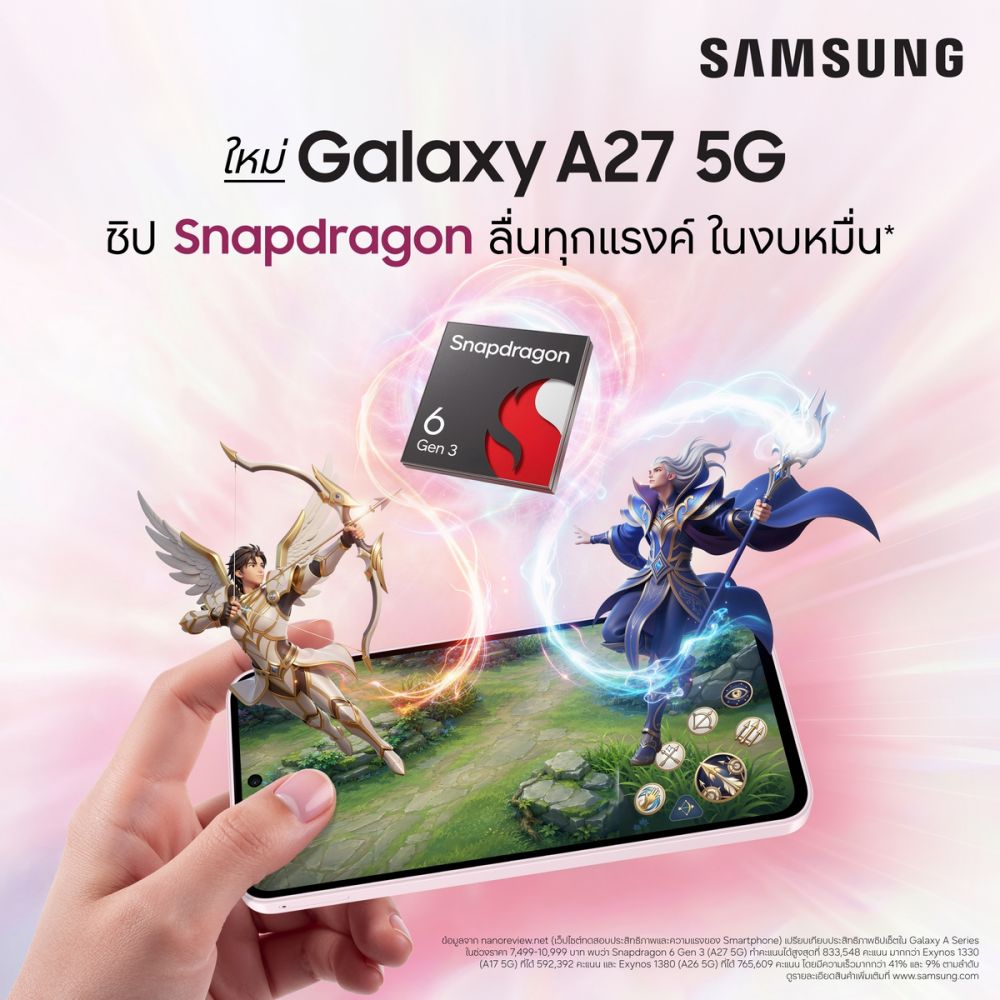 SAMSUNG เปิดตัว Galaxy A27 5G ที่มาพร้อมความเร็วแรงของ Snapdragon® 6 Gen 3