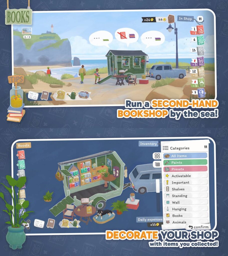 Tiny Bookshop เปิดลงทะเบียนล่วงหน้าบนสโตร์ไทยแล้ว 5 เกม Tiny Bookshop มือถือ เวอร์ชันมือถือ โหลด ภาพ ข้อมูล เกมมือถือ
