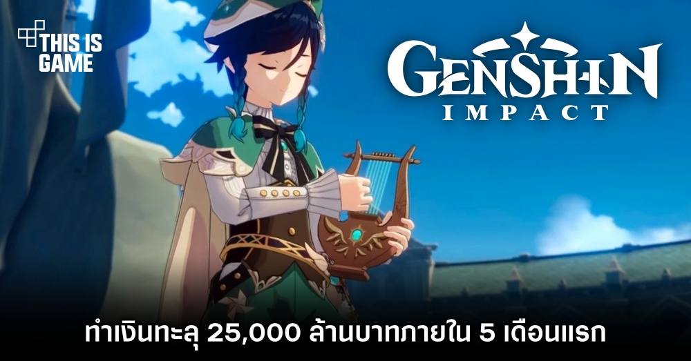 Genshin Impact ทำเงินทะลุ 25,000 ล้านบาทภายใน 5 เดือนแรก