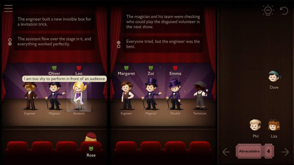 I Want to Play the Villain เกมแนวพัสเซิล ไขปริศนาผู้รับบทในโรงละคร 4 I want to play the villain
