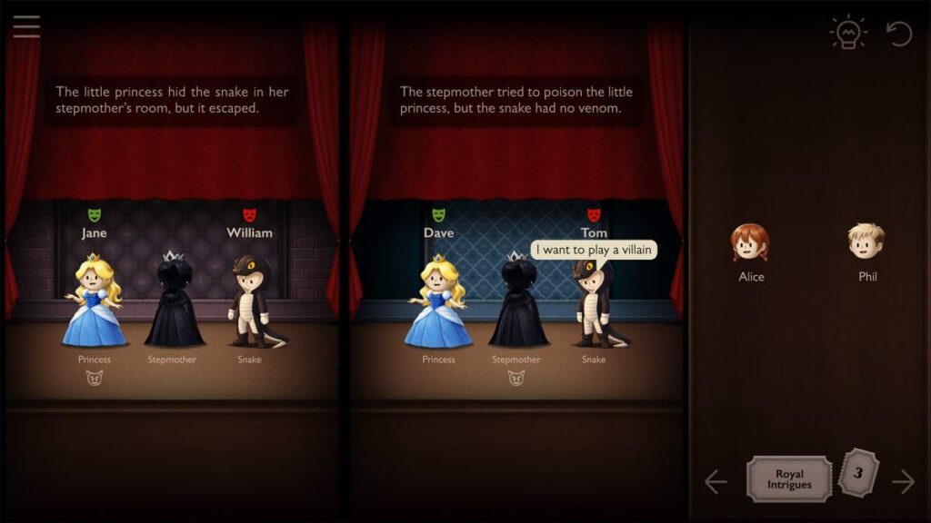 I Want to Play the Villain เกมแนวพัสเซิล ไขปริศนาผู้รับบทในโรงละคร 3 I want to play the villain