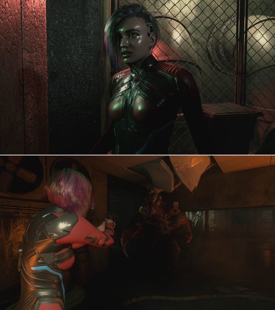 พา Judy จาก Cyberpunk 2077 ตะลุย Resident Evil 2 Remake แบบนู๊ด 4 พา Judy จาก Cyberpunk 2077 ตะลุย Resident Evil 2 Remake แบบนู๊ด